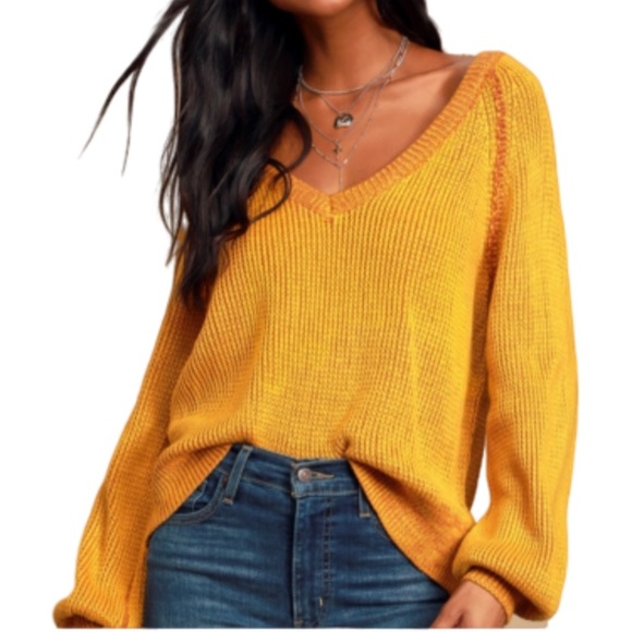 Poof! Sweaters - Poof Apparel Mustard Knit Crop Twisted Sweater